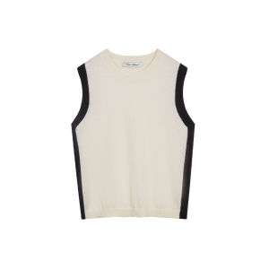 VESSI Gold President 100% Merino Wool 16 Needle Classic Color Block Versatile Vest Breathable Comfortable Commute Style Womens Vest