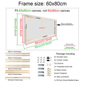 35x55 40x60cm Natural Wooden Picture Frame For Wall Canvas Frame Diamond Painting Frame Picture Poster Wall Frame Home Decor