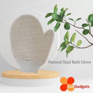 EvoGadgets Natural Exfoliating Sisal Bath Glove SPA Shower Scrubber - Sarung tangan Mandi