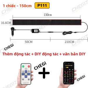 Màn Hình LED Ma Trận Pixel Mắt Quỷ 12V-24V Điều Khiển Bằng Ứng Dụng Biển Hiệu Xe Hơi Hiển Thị Đèn Cuộn Hoạt Ảnh Từ Xa 60-200cm