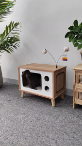 "SG seller" Cat House Wood Cat Condominium Sleeping Indoor Decorative Furniture Pet Cabin Cosy Perches Stable Cat Enclosure Pet Play House Activity Centre