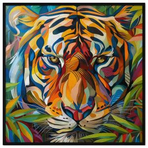 Tranh treo tường dán tường Canvas con hổ tranh decor phong cách hiện đại màu acrylic. CGI-343