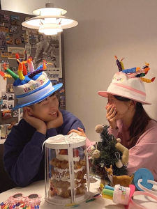 SHIERAI | Colorful Birthday Cake Hat with Letters Creative Photo Props
