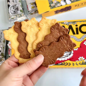 Butter Cat Cheese Cake Thin Crispy Cheese Rock Baked Coffee Cookies Leisure Small Snacks Cat Shape Biscuits Snack Bars