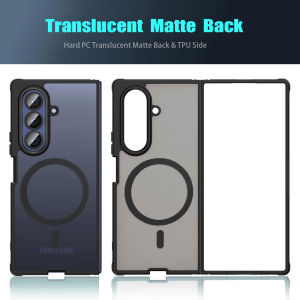 เคสแม่เหล็กสำหรับ Samsung Galaxy Z Fold 7 Case [เข้ากันได้กับ Magsafe] เคสโทรศัพท์แบบเต็มรูปแบบด้านหลังโปร่งแสงฝาครอบป้องกันป้องกันรอยขีดข่วนกันกระแทกสำหรับ Samsung Z พับ7