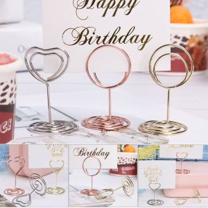 ROLL 1pc Romantic Rose Gold Desktop Decoration Wedding Supplies Photos Clips Place Card Table Numbers Holder Clamps Stand
