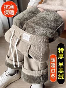 Lamb Velvet Wide Leg Pants Womens Spring Autumn Winter Corduroy Straight Cut Trousers Thick Korean Style High Waist Long Pants