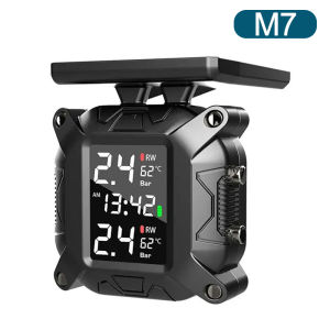 Motorcycle TPMS Solar Power Tire Pressure Monitor Real Time Tire Pressure Monitoring System Temperature Sensor Alarm System