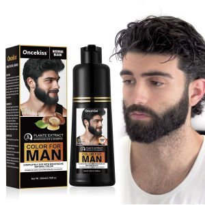 2 IN 1-Beard Dye Shampoo for MenSemi-Permanent Dye Shampoo That Combines Care And Coloringshampoo Covering Gray Beards & Hair