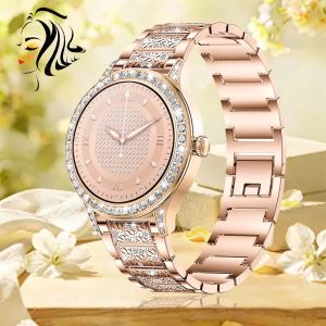 Ladies Smartwatch IP68 Water 1.27 Inch HD Digital Watch Fitness Tracker BT Call 100+ Exercise Mode Luxurious Wearable Wristwatch