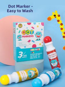 Creative Painting Brush Set for Children round Head Watercolor Pens Dot Drawing Art Enlightenment Training Box Packaged