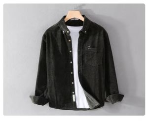 เสื้อเชิ้ตคอเหลี่ยมแขนยาวสไตล์ย้อนยุคสไตล์อเมริกันสำหรับผู้ชาย ทรงหลวมบาง สไตล์ย้อนยุค สวมใส่สบาย เหมาะกับฤดูใบไม้ผลิและฤดูใบไม้ร่วง