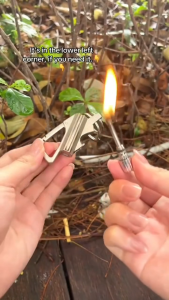 Multifunctional Permanent Match Lighter – Waterproof Kerosene Keychain Lighter with Bottle Opener for Outdoor Camping HDMK