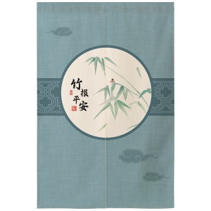 Chinese Style Room Dividing Door Curtain Bathroom Bedroom Privacy Curtain Fabric Hanging Curtain Half Curtain Home Decor