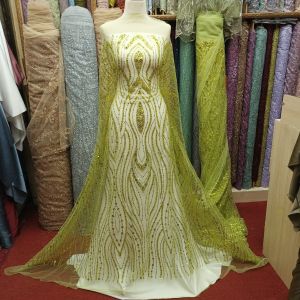 bahan kain tulle elishaab eplic full payet/brokat kebaya wanita double payettt mewah