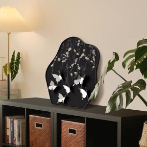 Black 3D Butterfly Decorative Painting Bedroom Headboard Wall Art Modern Chinese Style Decorations High Aesthetic Value