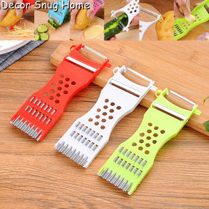 Easy Vegetable Slicing Tool: Stainless Steel Potato Carrot Chip Vegetable Crinkle Chopper Slicer