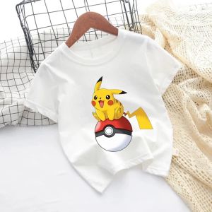 Bandai | New Cartoon Printed Pikachu Game T-shirt for Kids - Short Sleeve Boys and Girls Casual Shirt for 2025 Sports Shirt