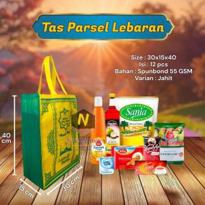 Tas Parsel Lebaran JAHIT Tebal Kuat isi 12 pcs