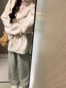 Soft Cozy Knitted Hooded Open Cardigan Womens Casual Outerwear Fufu Laid-back Style Autumn Winter New Fashion Top Trendy Sweater