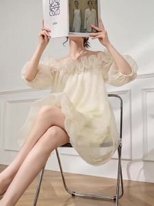 PlumJan | Summer Ruffle Off-Shoulder Bud Tulle Dress