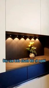 Đèn LED Cảm biến HIỆU ỨNG ÁNH SÁNG siêu đẹp 3 màu ánh sáng Sạc USB tiện dụng DECOR phòng khách phòng ngủ gian bếp kệ tủ - GSHOME