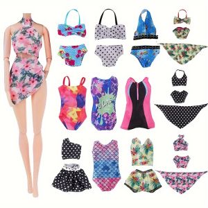 6PCS/LOT Fashion Doll Clothes Swimsuit Bikini Summer Beach Wear For 11.5Inch Dolls Doll Accessories Swim Wear Swim Pool Outfit