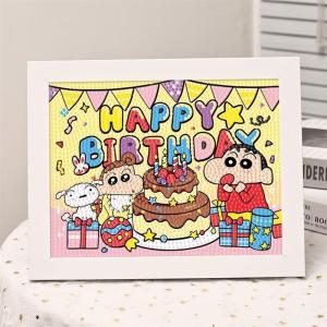 Vật Liệu Thủ Công DIY Happy Birthday Diamond Sticker Cho Trẻ Em Bao Bì Khung Vật Liệu Thủ Công Sáng Tạo Mô Hình Đồ Chơi