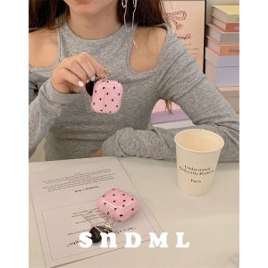 Artistic Pink Heart Pendant Wireless Bluetooth Airpods Case Soft Silicone Shell Protective Cover for Apple 3rd Generation