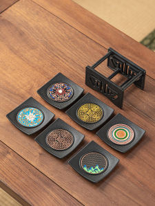 Household Anti-slip Insulated Enamel Square Tea Coaster