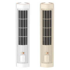 【New Arrival】 Bladeless Tower Fan USB Rechargeable 1200mAh Mini Vertical Air Conditioner Standing Tower Fan Bladeless Floor Air Cooler