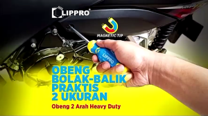 OBENG BOLAK BALIK 4" x 6mm LIPPRO OBENG +/- 2WAY GAGANG KARET 100MM X 6MM OBENG TUKANG BENGKEL