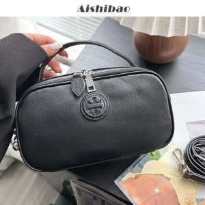 Trendy Small Square Bag for Women Crossbody Handbag Soft Handle Korean Style Top Layer Cowhide Leather Single Shoulder Bag