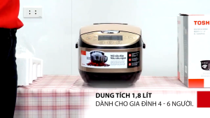 Nồi cơm điện tử Toshiba RC-18DR3PV(G) 1.8L | 11 chương trình nấu giữ ấm 12h - Bảo Hành 12 Tháng