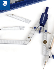 German Staedtler Student Compasses: Medium Speed Fine Tuning & Grading Gauge Design
