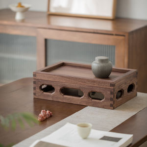 กล่องเก็บของไม้ชั้นวางของสไตล์วินเทจแบบไม้แท้พร้อมการสลักลายกลไกหัวเข็มขัด