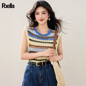 puella | Summer Fashionable Striped Hollow Sleeveless Knitted Vest Women