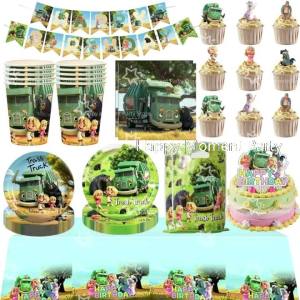 Kayou | Hank Trash Truck Birthday Party Decoration Tableware Tablecloth Plate Cup Napkin Banner Gift Bag Truck Party Favors Supplies