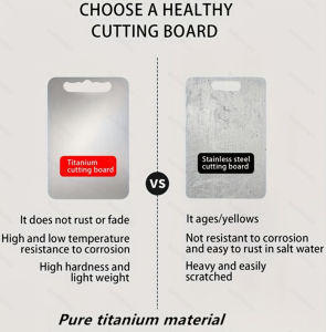 100% pure titanium cutting board - two styles of kitchen cutting boards dishwasher washable double-sided titanium board suitabl