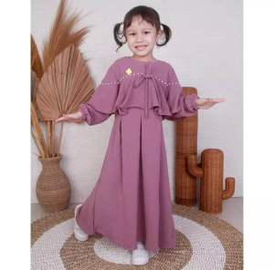 BISA COD Gamis Anak variasi mutiara// Gamis Noura Anak // Gamis Anak Naura cringkle premium