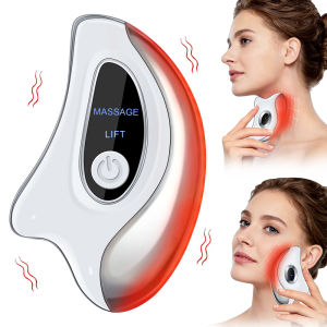 Hailicare | Electric Gua Sha Face Massager with Heated Vibration Double Chin Skin Lifting & Firming Tool Facial Scraping Device