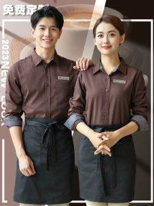 Waiter Workwear Shirt Cafe Restaurant Milk Tea Shop Catering Baking Cake Hot Pot Western Restaurant Spring and Autumn Clothing