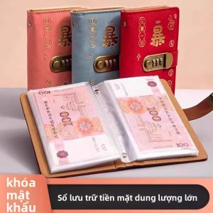 MONLEYTA | Ví đựng tiền lưu trữ mật khẩu A6 dung tích lớn có thể đựng tiền mặt và lưu trữ tiền kỷ niệm thu nhập tài chính