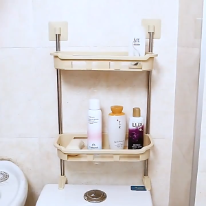 2/3 ชั้น ชั้นวางของในงห้องน้ำ ที่วางของบนชักโครก ชั้นวาของอเนกประสงค์แบบ ผลิตจากพลาสติก โครงสแตนเลส