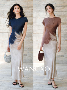 WANGXO | Đầm Cá Đuôi Elegance Bổ Sung Màu Sáng Tạo Handmade
