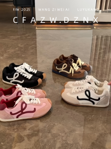 Retro Genuine Leather Soft Bottom Deqin Shoes Womens Spring Summer New Style Versatile Cute Casual Sports Agan Shoes