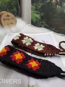 ผ้าคาดผมสไตล์ย้อนยุคแบบถักด้วยมือสำหรับผู้หญิง ผ้าคาดผมแบบผูกหัวไม่ทึบ หน้าเล็ก ขนาดใหญ่ วัสดุขนสัตว์ แฟชั่นใหม่