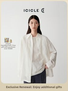 ICICLE | Linen Cotton Large Jacquard Long Sleeve Shirt