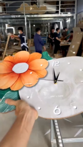 Tranh đồng hồ tráng gương trang trí phòng kháchcầu thangTranh treo tường hiện đại quà tặng tân gia