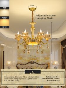 LAIDENG | Luxury European Chandelier Copper Crystal